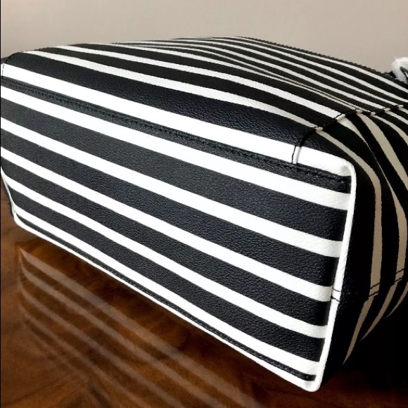 Kate spade hyde lane stripe riley black white tote - Picture 4 of 8